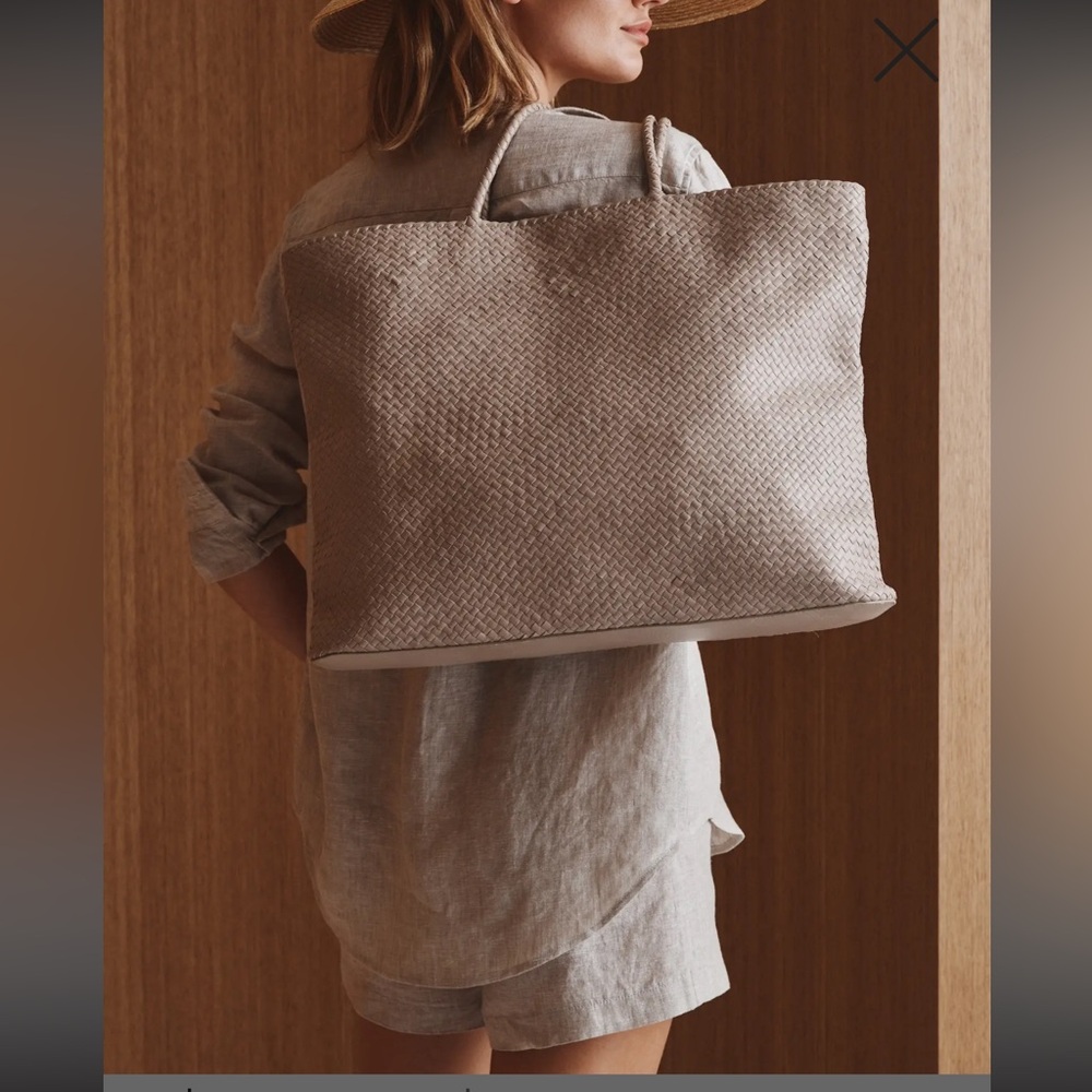 Quince Tan Woven Tote Bag